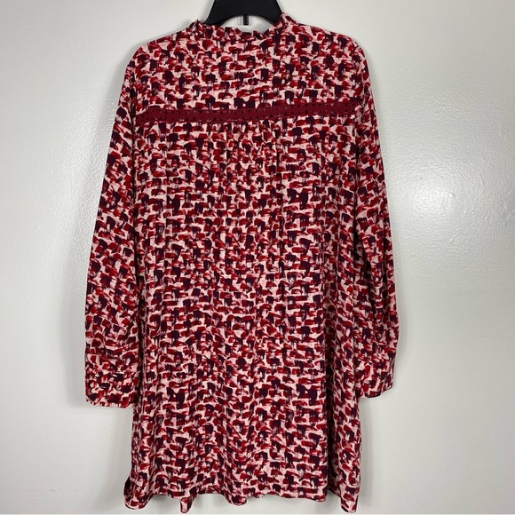 Kate Spade silk paint brush stroke print peplum dress - Picture 8 of 10